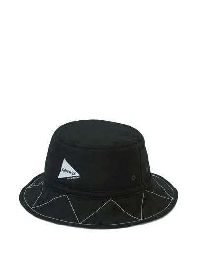 And Wander X Gramicci Logo-print Bucket Hat In Black