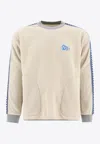 And Wander Textured Fleece Sweater With Contrasting Accents In Nude