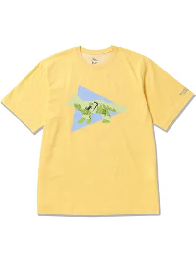 And Wander X Maison Kitsune T-shirt In 黄色