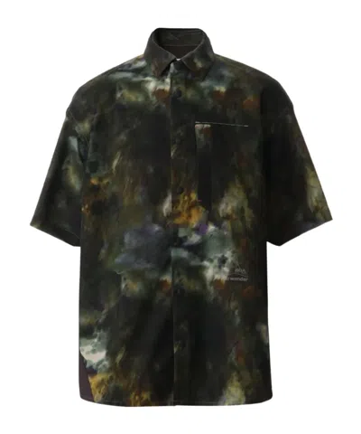 And Wander X Roa Abstract Print Short Sleeve Shirt In Multi