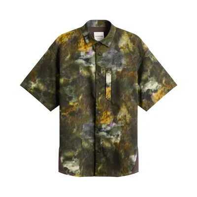 Pre-owned And Wander X Roa Printed Breathable Shirt 'camo' | Green | Men's Size L