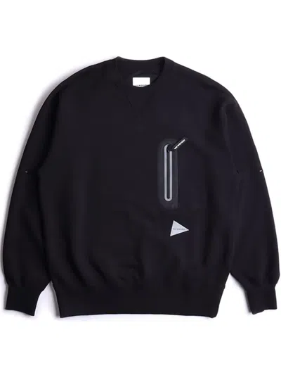And Wander Zip-detail Sweatshirt In 黑色