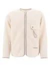 And Wander Textured Fleece Jacket With Full Zip In Neutral