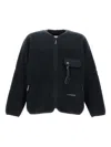 And Wander Wool Fleece Cardigan In Black