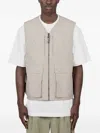 And Wander Zip-front Pocketed Vest In Neutral
