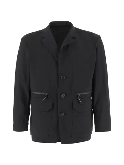 And Wander Zip Pocket Blazer In Black