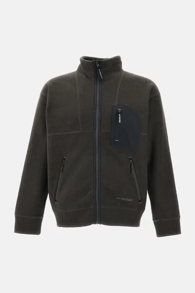 And Wander Zip-neck Fleece Jacket In Green
