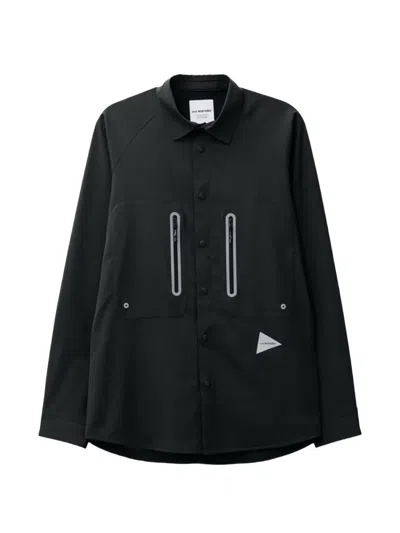 And Wander Zip-pocket Shirt In Black