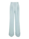 The Andamane Light Blue Straight Pants With Pinces In Line Blend In Blue