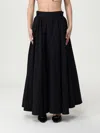 The Andamane 'victoire' High-waisted Maxi Flared Skirt In Black
