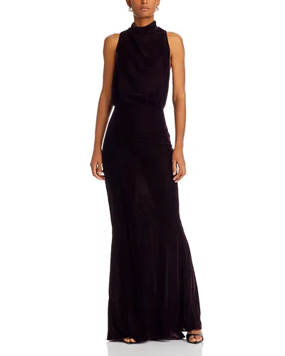 Andamane Tabita Back Slit Dress In Rouge Noir