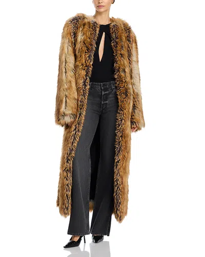 Andamane Taylor Faux Fur Coat In Rust