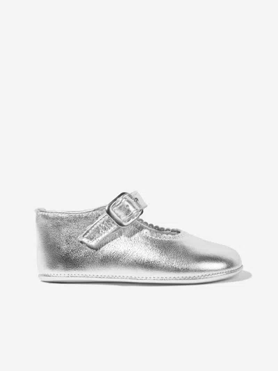 Andanines Baby Girls Leather Mary Jane Shoes In Gray