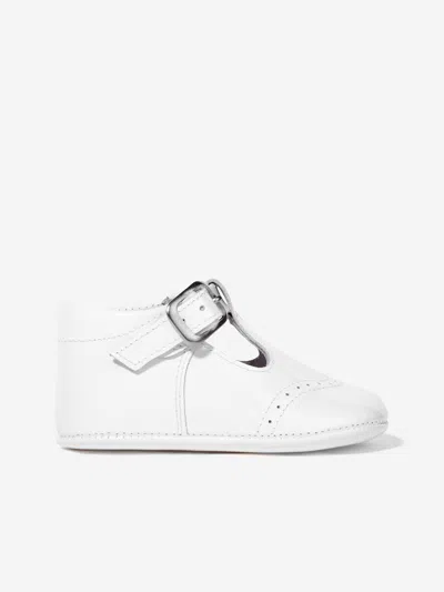 Andanines Baby Patent Leather Pre Walker Shoes In White