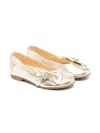 Andanines Bow Ballerinas In Gold