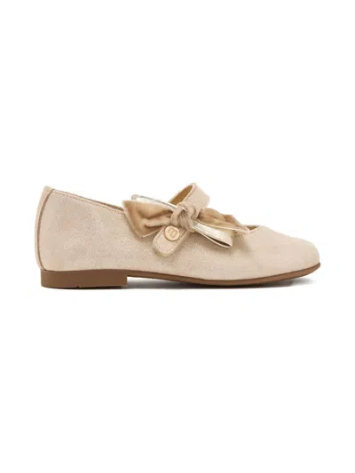 Andanines Kids' Bow-detail Ballet Flats In Brown