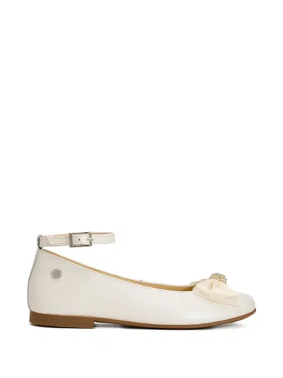 Andanines Kids' Bow-detail Ballet Flats In Neutral