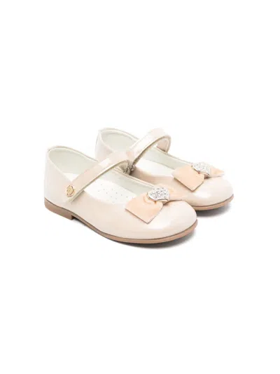 Andanines Kids' Bow-detail Ballet Flats In Neutrals
