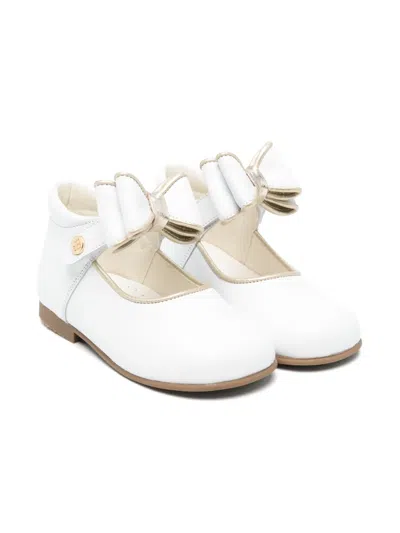 Andanines Kids' Bow-detail Ballet Flats In White