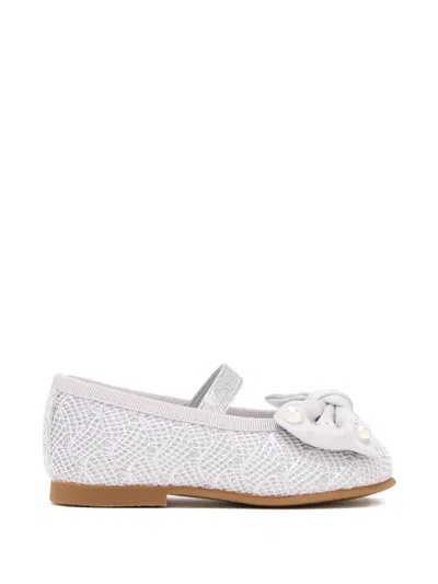 Andanines Kids' Bow Embellished Ballerinas In White