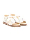 Andanines Bow-embellished Leather Sandals In White