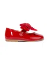 Andanines Girls Patent Leather Bow Shoes In Red