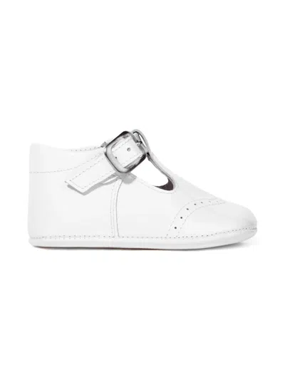 Andanines Babies' Brogue-detailing Buckled Pre-walker Shoes In White
