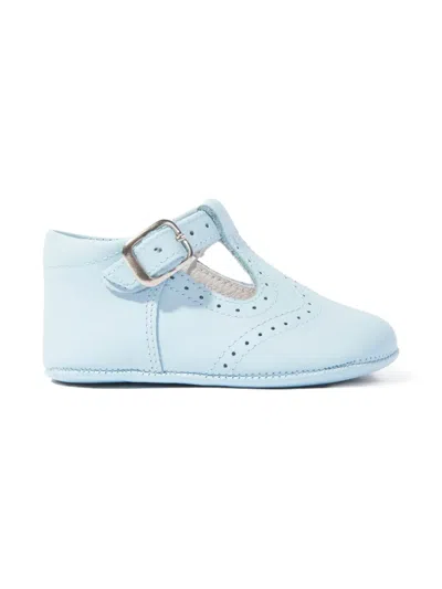 Andanines Babies' Buckle-detail Leather Pre-walkers In Blue