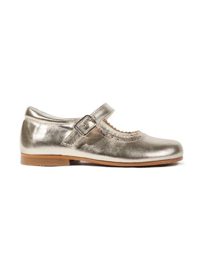 Andanines Kids' Buckle-strap Ballet Flats In Silver