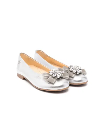 Andanines Crystal-detail Ballet Flats In 银色