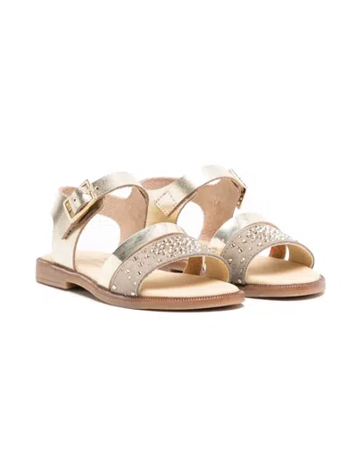 Andanines Kids' Crystal-embellished Sandals In Gold