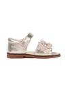 Andanines Floral-embellished Sandals In Silver