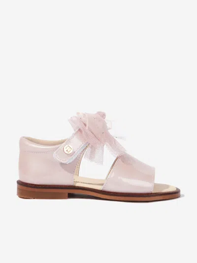 Andanines Girls Bow Sandals In Brown
