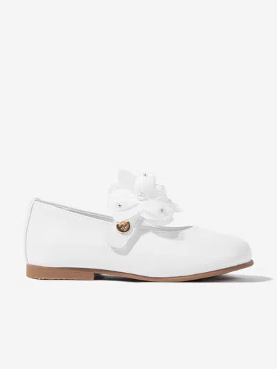 Andanines Girls Flower Shoes In White
