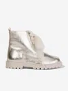 Andanines Girls Leather Lace Up Boots In Multi