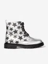 Andanines Girls Leather Lace Up Star Boots In Multi
