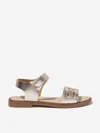 Andanines Cut-out Metallic Leather Sandals In Gold