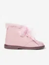 Andanines Girls Patent Leather Boots In Pink