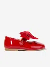 Andanines Girls Patent Leather Bow Shoes In Red