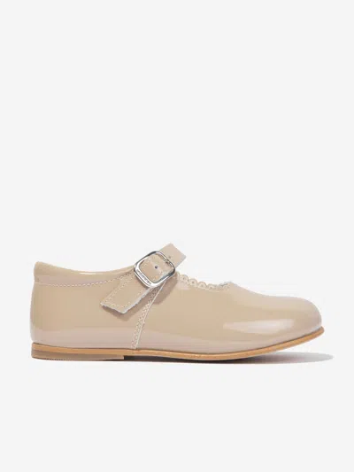 Andanines Babies' Girls Patent Leather Mary Jane Shoes In Beige