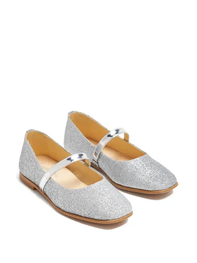 Andanines Kids' Glitter Ballerina Shoes In Silver