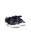 Andanines Glittery Leather Sneakers In Blue
