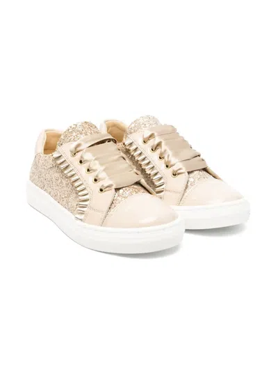 Andanines Kids' Glittered Sneakers In Neutrals