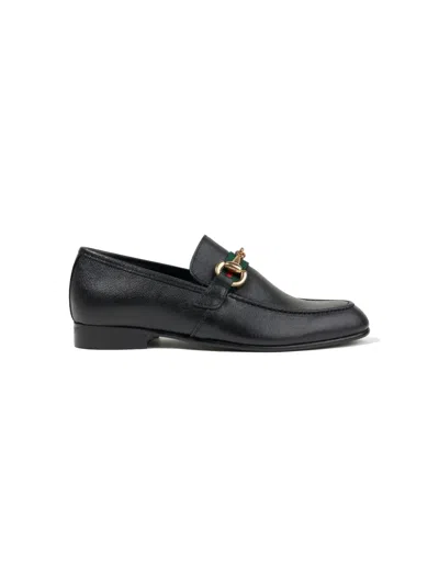 Andanines Kids' Horsebit-detail Leather Mocassins In Black