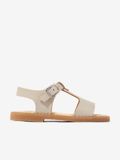 Andanines Kids Leather Sandals In Orange