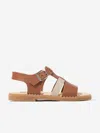 Andanines Kids Leather Sandals In Beige