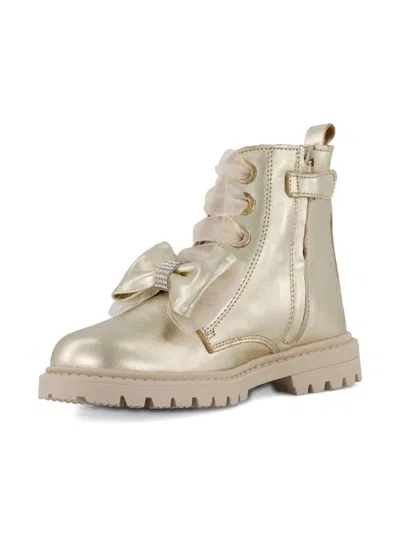 Andanines Kids' Lace-bow Embellished Boots In Gold
