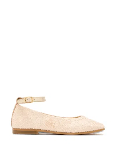 Andanines Kids' Laced Ballerina Shoes In Neutral
