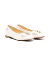 Andanines Leather Ballerina In White