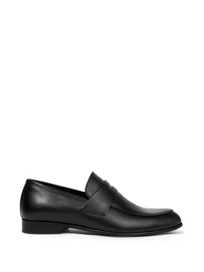 Andanines Kids' Leather Loafers In Black